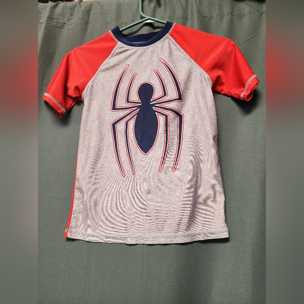 Boy's Spiderman T-shirt- Performance Material- Size Medium